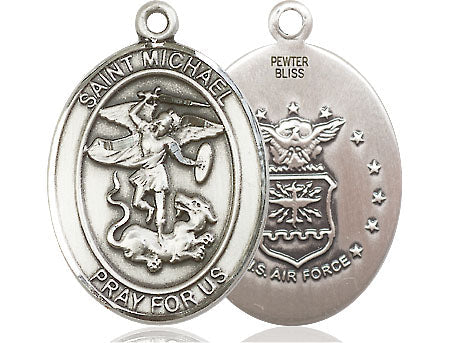 Extel Oval Large Pewter St Michael Air Force Medal Made in USA