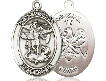 Extel Oval Large Pewter St Michael Medal Made in USA