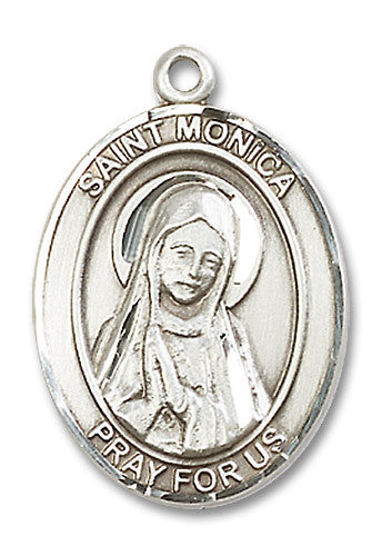 Extel Large Oval Sterling Silver St. Monica Medal, Made in USA