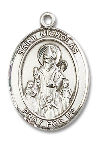 Extel Large Oval Sterling Silver St. Nicholas Medal, Made in USA
