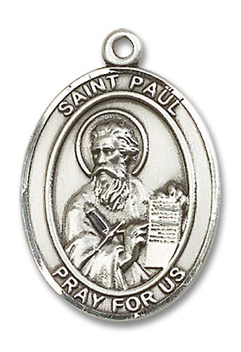 Extel Large Oval Sterling Silver St. Paul the Apostle Medal, Made in USA