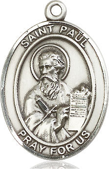 Extel Large Oval Sterling Silver St. Paul the Apostle Medal, Made in USA