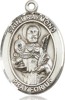 Extel Large Oval Sterling Silver St. Raymond Nonnatus Medal, Made in USA