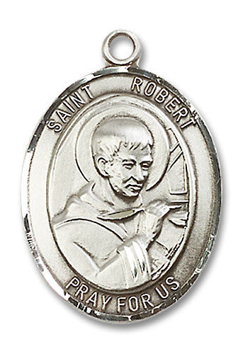 Extel Large Oval Sterling Silver St. Robert Bellarmine Medal, Made in USA