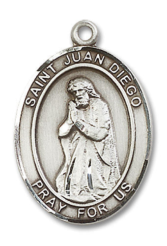 Extel Large Oval Sterling Silver St. Juan Diego Medal, Made in USA