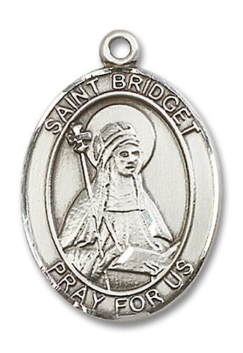 Extel Large Oval Sterling Silver St. Bridget of Sweden Medal, Made in USA