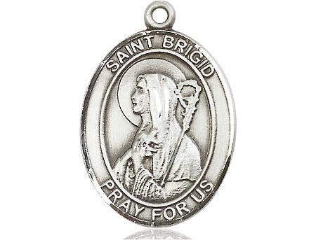 Extel Large Oval Pewter St. Brigid of Ireland Medal, Made in USA
