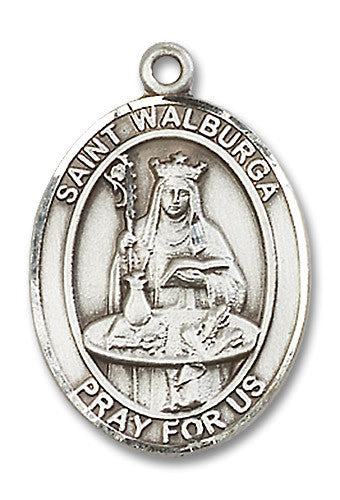 Extel Large Oval Sterling Silver St. Walburga Medal, Made in USA