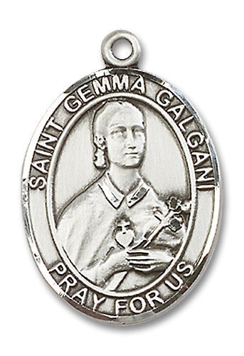 Extel Large Oval Sterling Silver St. Gemma Galgani Medal, Made in USA