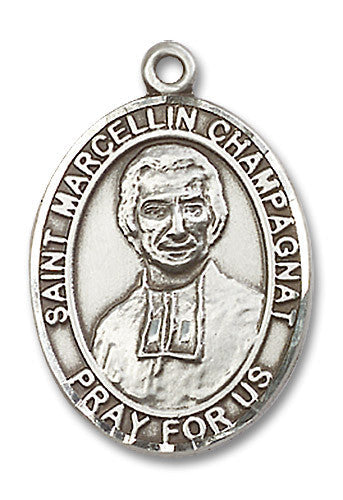 Extel Large Oval Sterling Silver St. Marcellin Champagnat Medal, Made in USA