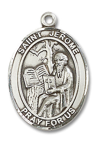 Extel Large Oval Sterling Silver St. Jerome Medal, Made in USA