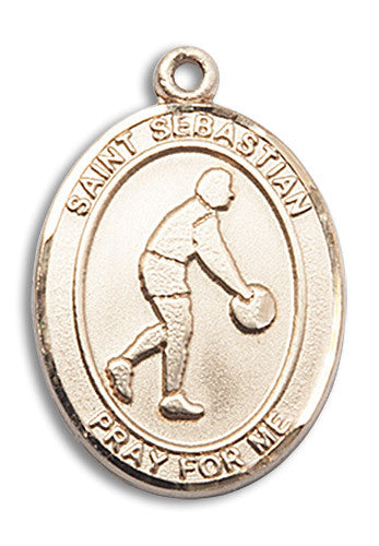Extel Large 14kt Gold Filled St. Sebastian Basketball Medal
