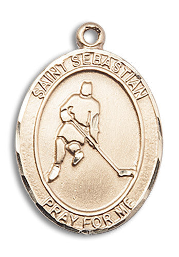 Extel Large 14kt Gold Filled St. Sebastian Ice Hockey Medal