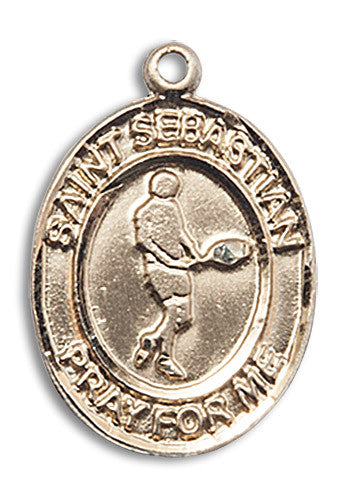 Extel Large 14kt Gold Filled St. Sebastian Tennis Medal Pendant