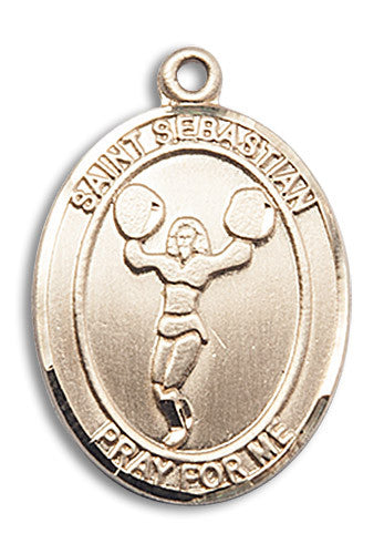 Extel Large 14kt Gold Filled St. Sebastian Cheerleading Medal