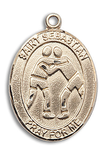 Extel Large 14kt Gold Filled St. Sebastian Wrestling Medal