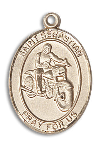 Extel Large 14kt Gold Filled St. Sebastian Medal Necklace Charm