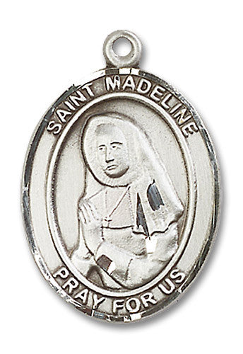 Extel Large Oval Sterling Silver St. Madeline Sophie Barat Medal, Made in USA