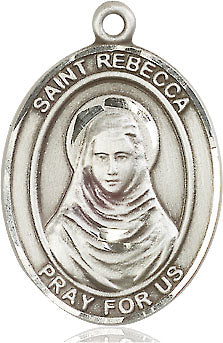 Extel Large Oval Sterling Silver St. Rebecca Medal, Made in USA