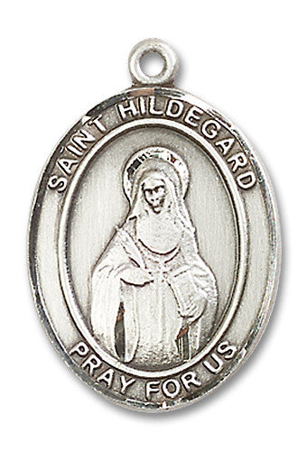 Extel Large Oval Sterling Silver St. Hildegard Von Bingen Medal, Made in USA