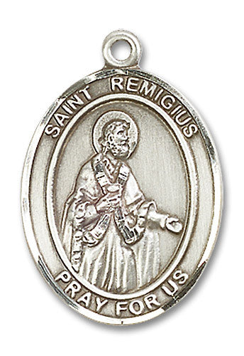 Extel Large Oval Sterling Silver St. Remigius of Reims Medal, Made in USA