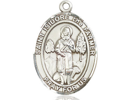 Extel Large Oval Pewter St. Isidore the Farmer Medal, Made in USA