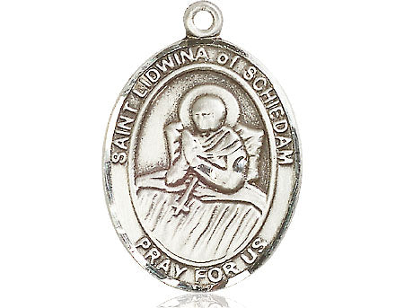 Extel Large Oval Pewter St. Lidwina of Schiedam Medal, Made in USA