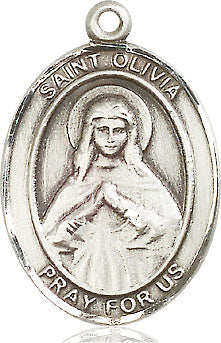 Extel Large Oval Sterling Silver St. Olivia Medal, Made in USA