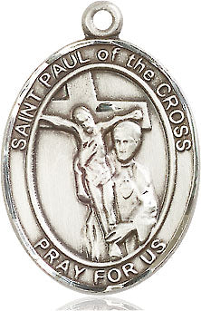 Extel Large Oval Sterling Silver St. Paul of the Cross Medal, Made in USA