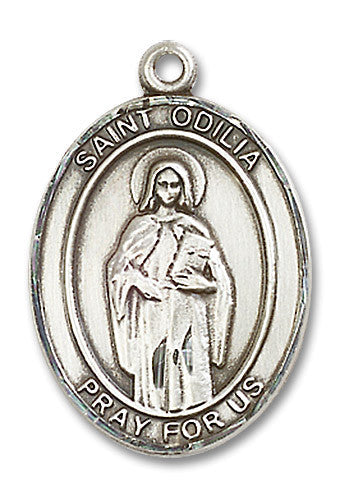 Extel Large Oval Sterling Silver St. Odilia Medal, Made in USA