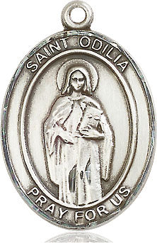 Extel Large Oval Sterling Silver St. Odilia Medal, Made in USA