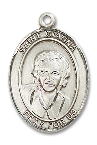 Extel Large Oval Sterling Silver St. Gianna Medal, Made in USA