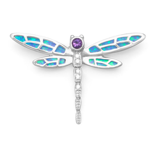 Extel Synthetic Opal and CZ Dragonfly Slide