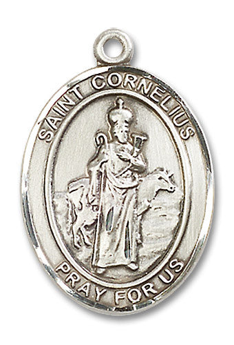 Extel Large Oval Sterling Silver St. Cornelius Medal, Made in USA
