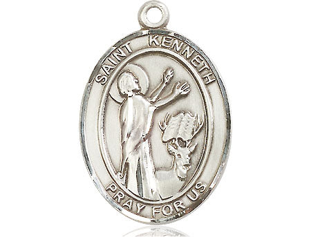 Extel Large Oval Pewter St. Kenneth Medal, Made in USA