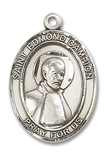 Extel Large Oval Sterling Silver St. Edmund Campion Medal, Made in USA