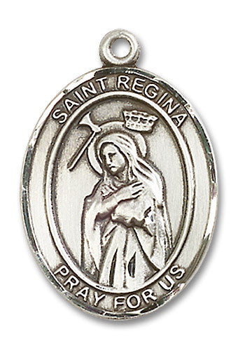 Extel Large Oval Sterling Silver St. Regina Medal, Made in USA
