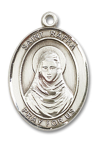 Extel Large Oval Sterling Silver St. Rafka Medal, Made in USA