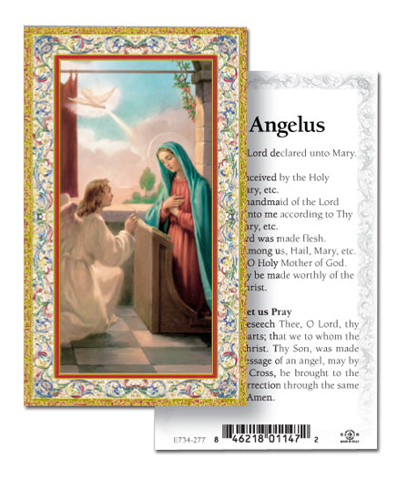 Angelus Prayer Gold-Stamped Catholic Holy Card Pack of 100