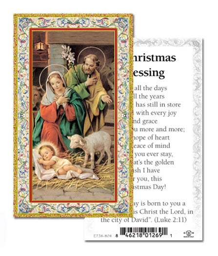 A Christmas Blessing Catholic Prayer Holy Card Pack of 100