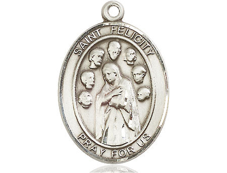 Extel Large Oval Pewter St. Felicity Medal, Made in USA