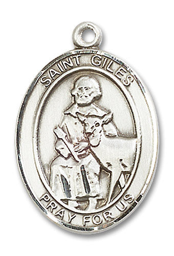 Extel Large Oval Sterling Silver St. Giles Medal, Made in USA