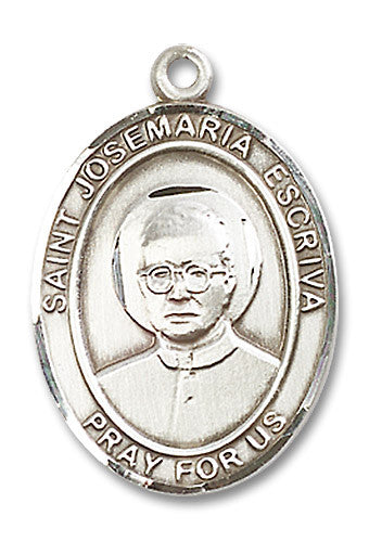 Extel Large Oval Sterling Silver St. Josemaria Escriva Medal, Made in USA