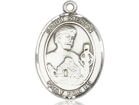 Extel Large Oval Pewter St. Kieran Medal, Made in USA