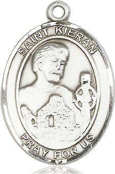 Extel Large Oval Pewter St. Kieran Medal, Made in USA