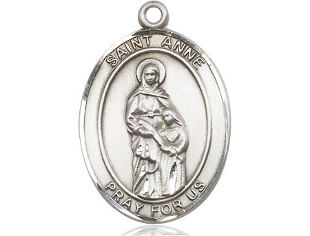 Extel Large Oval Pewter St. Anne Medal, Made in USA