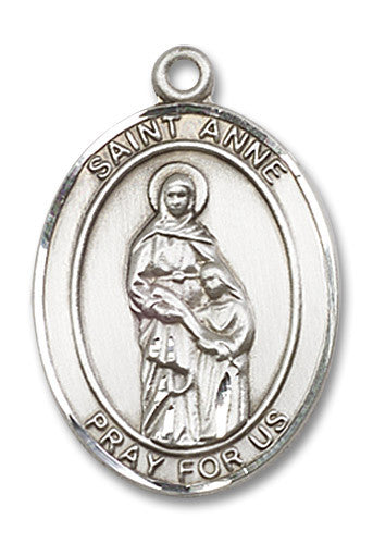 Extel Large Oval Sterling Silver St. Anne Medal, Made in USA