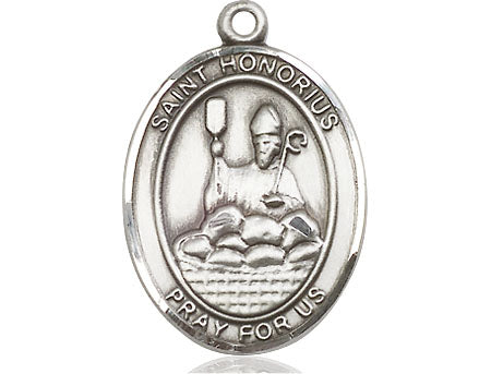 Extel Large Oval Pewter St. Honorius Medal, Made in USA
