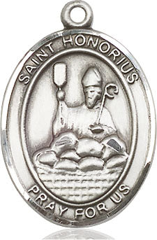 Extel Large Oval Pewter St. Honorius Medal, Made in USA