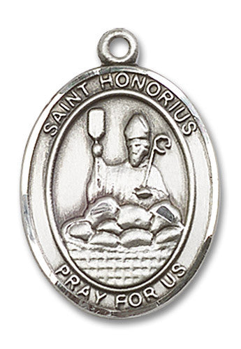 Extel Large Oval Sterling Silver St. Honorius Medal, Made in USA
